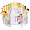 32 Bright Yellow Makeup Brushes Set Professional