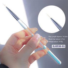 1 piece Nail shop professional brush manicure Japanese-style aurora light therapy pen manicure painting halo dye hook line pull line pen (Design: GJ0536-01)