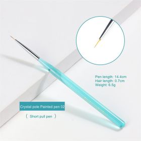 1 piece New manicure  Japanese manicure transparent marine blue rod pull line pen hook pen crystal pen phototherapy pen (Design: 2)