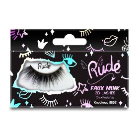 RUDE Essential Faux Mink 3D Lashes (Color: Knockout)